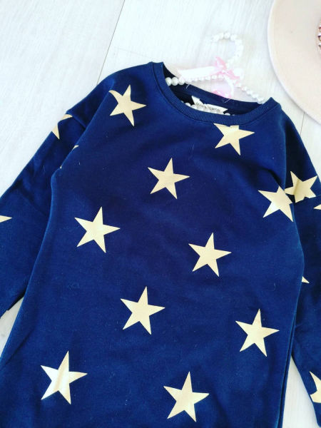 Dresowa Tunika Granatowa - KARMELOWY BUTIK zdjęcie 2