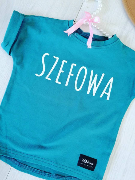 T shirt Szefowa Szmaragdowy - KARMELOWY BUTIK zdjęcie 1