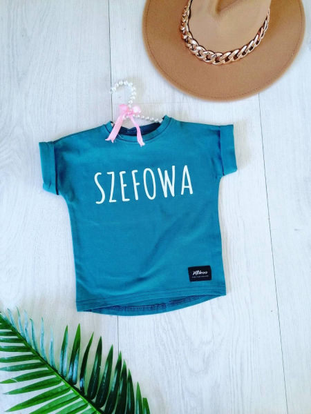 T shirt Szefowa Szmaragdowy - KARMELOWY BUTIK zdjęcie 2