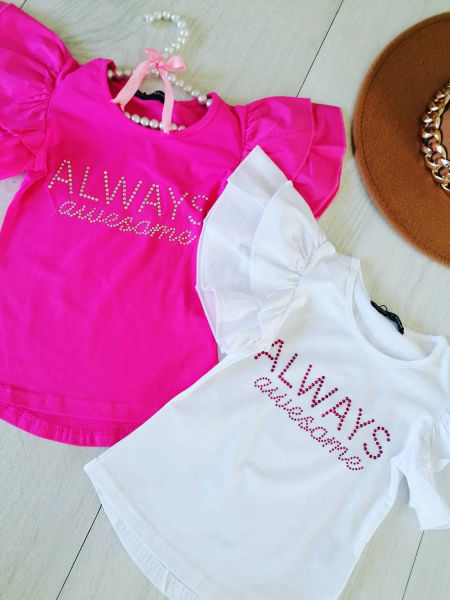 T shirt Awesome Biały - KARMELOWY BUTIK zdjęcie 2