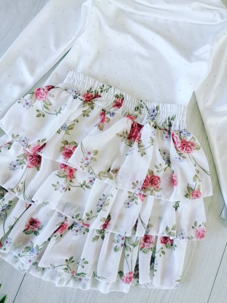 Spodniczka z Pastelowe Kwiaty - KARMELOWY BUTIK zdjęcie 1