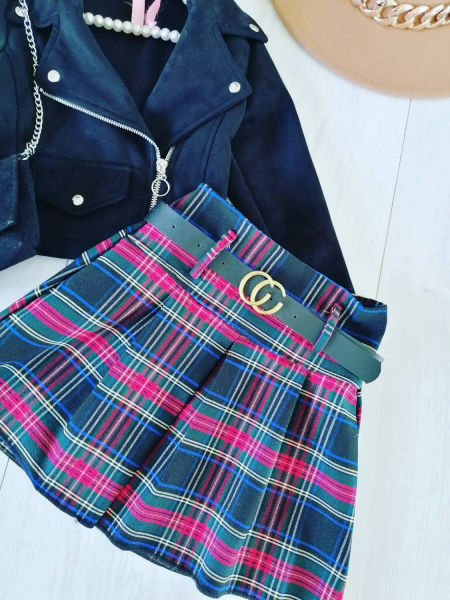 Spódniczka Jesienna z Paskiem - KARMELOWY BUTIK zdjęcie 2