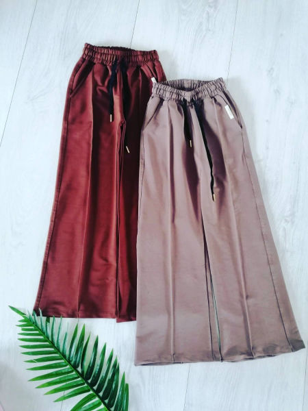 Spodnie Dresowe z Przeszyciem Beżowe - KARMELOWY BUTIK zdjęcie 2