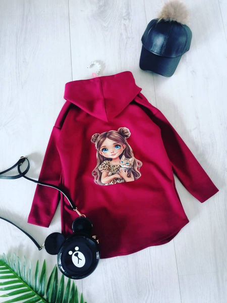 Bluzo Płaszczyk Bordowy - KARMELOWY BUTIK zdjęcie 3