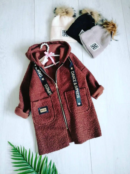 Płaszczyk Baranek Brązowy - KARMELOWY BUTIK zdjęcie 1
