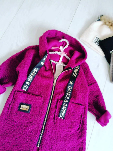 Płaszczyk Baranek Śliwkowy - KARMELOWY BUTIK zdjęcie 2