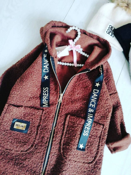 Płaszczyk Baranek Brązowy - KARMELOWY BUTIK zdjęcie 2