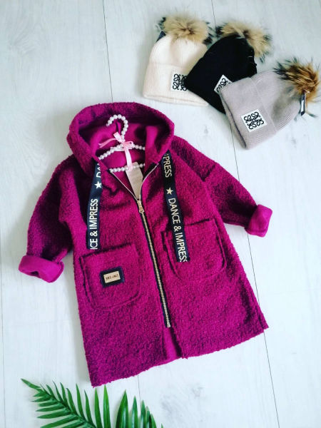 Płaszczyk Baranek Śliwkowy - KARMELOWY BUTIK zdjęcie 4