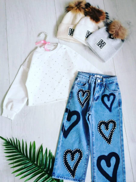 Bluza z Perełkami Biała - KARMELOWY BUTIK zdjęcie 2