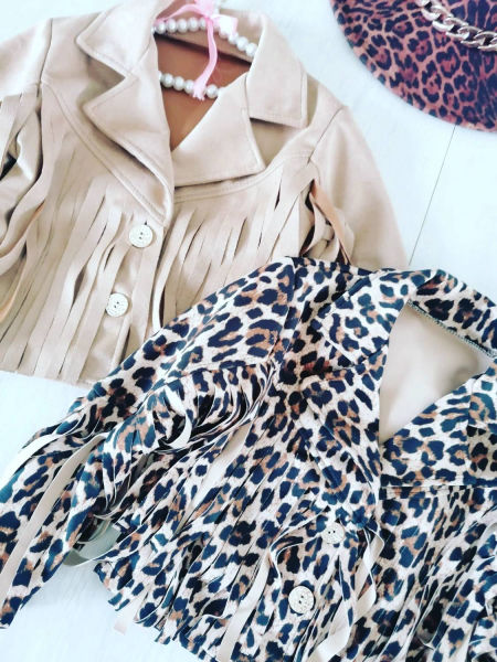 Ramoneska z Frędzlami Panterkowa - KARMELOWY BUTIK zdjęcie 4
