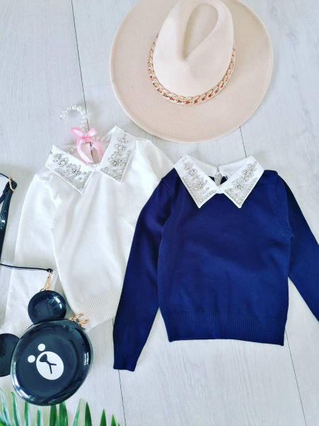 Sweterek School Biały - KARMELOWY BUTIK zdjęcie 1