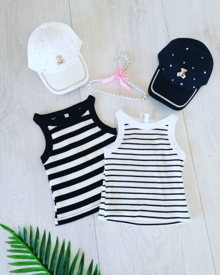 Top w Paski Czarny - KARMELOWY BUTIK zdjęcie 4