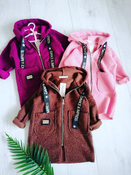 Płaszczyk Baranek Śliwkowy - KARMELOWY BUTIK zdjęcie 1