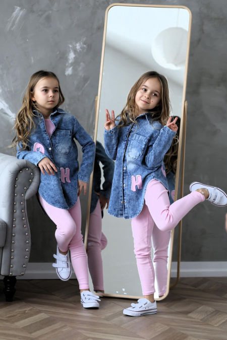 Legginsy Jasny Róż - karmelowybutik zdjęcie 2