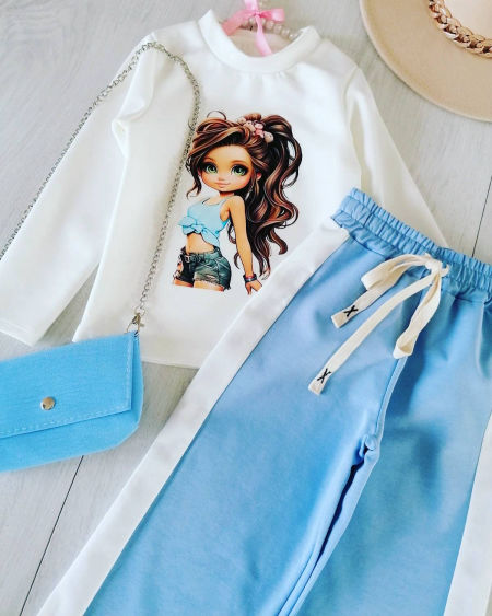 Bluza z Torebką Niebieską - KARMELOWY BUTIK zdjęcie 1