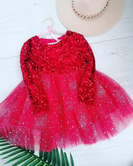 Sukienka Sparkle Czerwień - KARMELOWY BUTIK zdjęcie 1